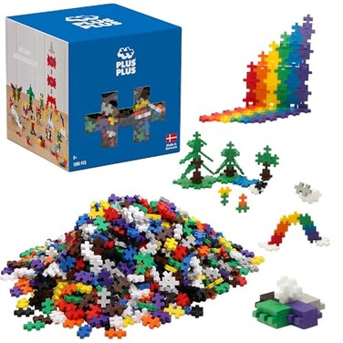 PLUS PLUS 1200 Piece Basic Mix - Mini Waffle Blocks, Classroom Must Haves