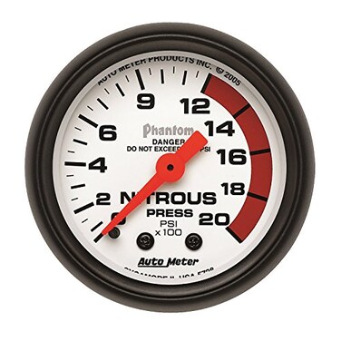Auto Meter 5728 Phantom Mechanical Nitrous Pressure Gauge 2.3125 in.