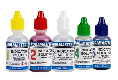 Poolmaster 23227 Replacement Indicator Solutions1 -5 For Spa or Swimming Pool Water Testing, Neutral, Small