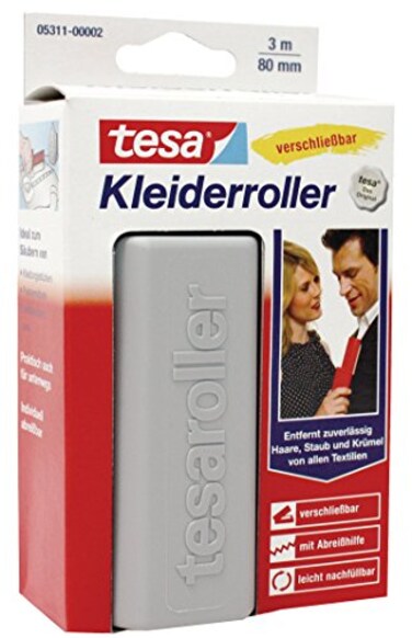 tesa 05311-00002-04 Clothes Roller Extras Pack 1x 3 m x 80 mm Pink/Light Yellow/Light Grey