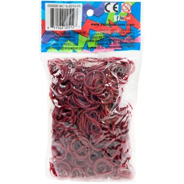 Rainbow Loom Solid Rubber Plastic Bands, Burdy