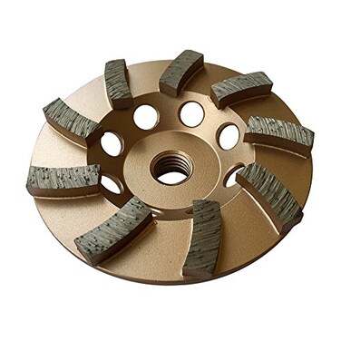 EDiamondTools 4" Diamond Grinding Wheel for Concrete Masonry 9 Segments 5/8"-11