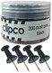 Clipco Push Pins Jar ,200-Count,Black