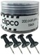Clipco Push Pins Jar ,200-Count,Black
