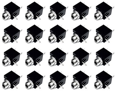 CESS 3.5mm Mono TS Female Panel Mount Socket, 20 Pack