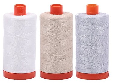 Aurifil Bundle of 50wt Egyptian Cotton Thread, Large 1422 yard Spools, with and without Empty Thread Case 12 Spool Capacity ,3 Spool Bundles, 2021 2310 2600