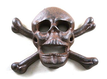 GSM Cast Iron Wall Mounted SkullCrossbones Bottle Opener