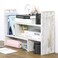 MyGift Adjustable Whitewashed Solid Wood Desktop Storage Organizer Display Shelf Book Rack, Office Desk Bookshelf