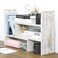 MyGift Adjustable Whitewashed Solid Wood Desktop Storage Organizer Display Shelf Book Rack, Office Desk Bookshelf