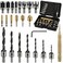 Rocaris 23-Pack Woodworking Chamfer Drilling Tool Set with Case