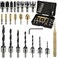 Rocaris 23-Pack Woodworking Chamfer Drilling Tool Set with Case