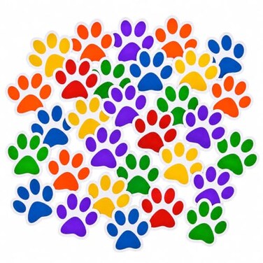 Fun Express Paw Print Cutouts - 4" - 48 Pieces