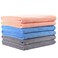 JML Microfiber Bath Towel Set, 6 Pack, 27" x 55", Peach/Grey/Blue