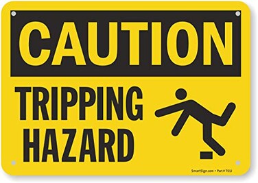SmartSign "Caution - Tripping Hazard" Sign7" x 10" Plastic