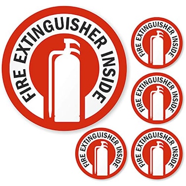 SmartSign Fire Extinguisher Inside Stickers2.75" x 2.75" Engineer Grade Reflective Labels with Aggressive Adhesive, Pack of 6