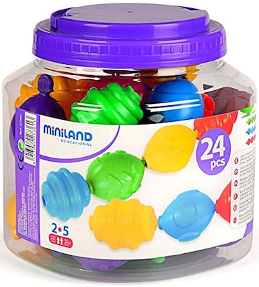 Miniland Educational - Maxichain Interlocking Pieces ,24 Pcs, Assorted, ,27361