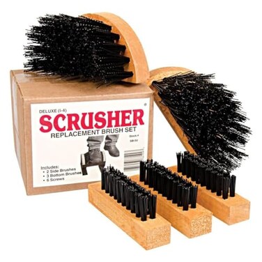 Scrusher Deluxe Boot Cleaner Replacement Brush Set - Five Pieces Boot Brush Kit