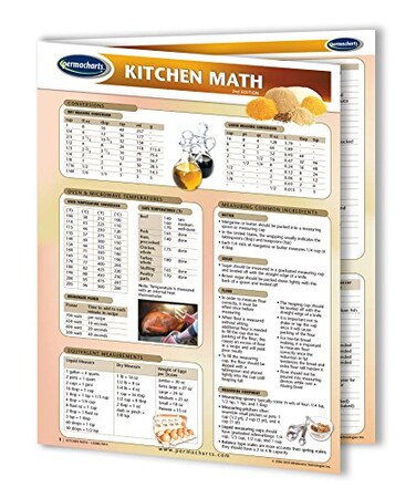 Permacharts Kitchen Math Guide - Food and Drink Quick Reference Guide by