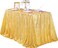 QueenDream 90x132inch Rectangle Sparkly Gold Sequin Tablecloth Wedding Glitter Drapes