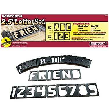 Milescraft 2201 Horizontal Character Template Set 2.5in ,41 pieceRouter Template set for Sign Making