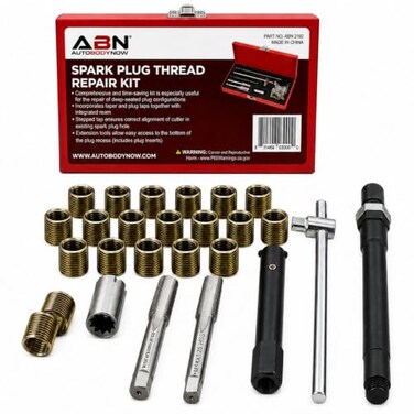 ABN Spark Plug Thread Repair Rethreading Set, 14mm Metric&ldquo; Rethreading Tool Kit&ldquo; Comprehensive Taps, Inserts,More