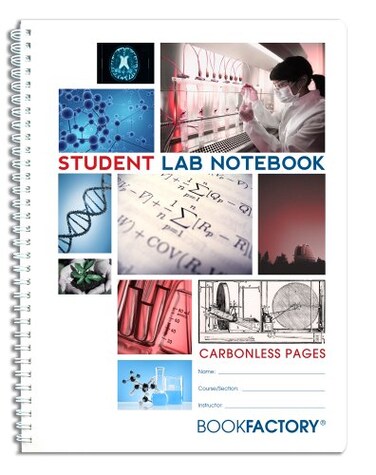 BookFactory Carbonless Student Lab Notebook, 100 Sets of Duplicator Pages