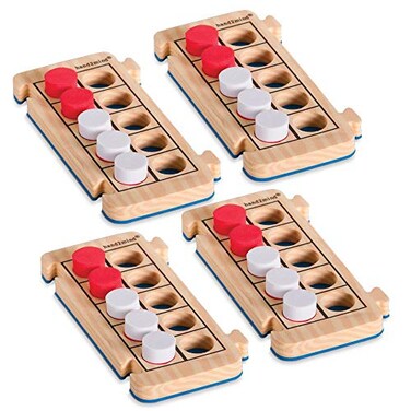 hand2mind Foam RekenRods Ten Frame Boards, Red and White Counters, Kindergarten Learning Games, Ten Frame Math Manipulatives, Counting Toys, Math Games ,4 Ten Frames and 40 Math Counters