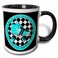3dRose Derby Chicks Roll With It Aqua Blue Roller 11oz Two-Tone Black Mug