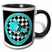 3dRose Derby Chicks Roll With It Aqua Blue Roller 11oz Two-Tone Black Mug