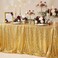 QueenDream Glitter Gold Tablecloth for Parties 90x156 Inch Rectangle Sequin Fabric