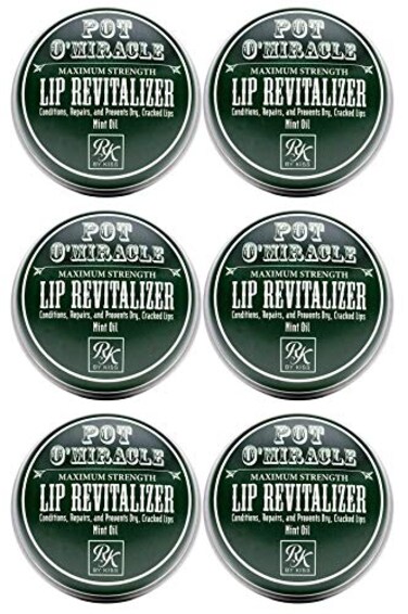 Ruby Kisses Pot O' Miracle Maximum Strength Lip Revitalizer Lip Balm ,Mint-6 Pack