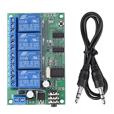 Hilitand AD22B04 12V Decoder 4 Channel DTMF Tone Relay Phone Remote Control PLC