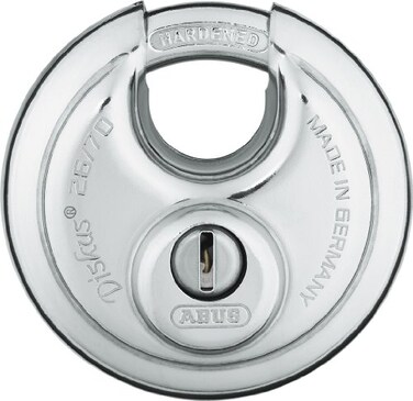 ABUS 26/70 Diskus Solid Body Storage Padlock with 2 Keys