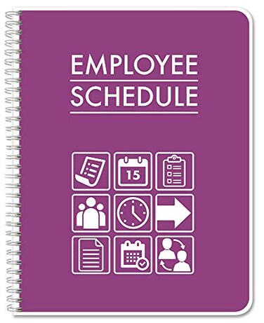 BookFactory Employee Work Schedule Planner, Wire-O, 120 Pages