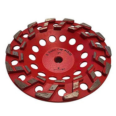 EDiamondTools 7" Diamond Grind Wheel 14 S Seg ConcreteCoating 5/8"-11 Threaded Arbor
