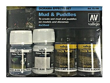Vallejo MudPuddles Pigment Set, 4x35ml, 1.1 Fl Oz ,Pack of 4