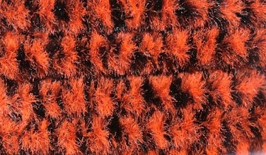 Hareline Fly Tying Variegated Chenille Medium - Medium, Fl Orange/Black