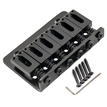 Musiclily Basic 52.5mm Fixed Hardtail Saddle Dual Load Guitar Bridge Black