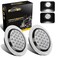 Partsam 2pcs 4" Round White 24 LED Truck Trailer Light Reverse Backup Running LightChrome/Wire
