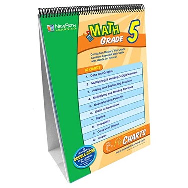 NewPath Learning Math Curriculum Mastery Flip Chart Set, Grade 5