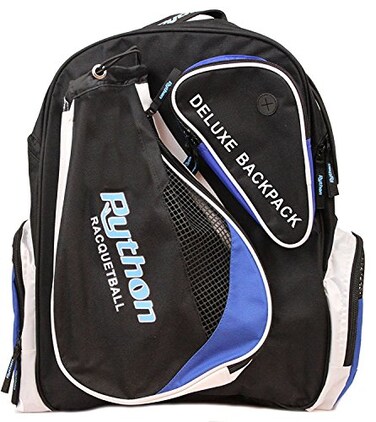 Python Racquetball Python Deluxe "Backpack" Racquetball Bag ,Black/Blue
