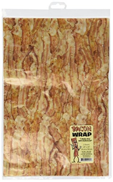 Accoutrements Bacon Gift Wrap 2 Sheets 20" x 30