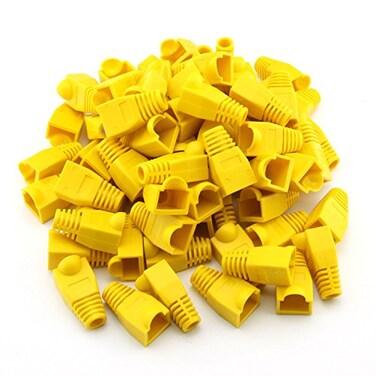 Maxmoral 100-Pack CAT5E CAT6 RJ45 Ethernet Network Cable Strain Relief Boots - Yellow
