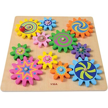 Constructive Playthings Interchangeable Spinning Gears with Fixed Axles