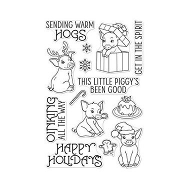 Hero Arts ,CM290Sending Warm Hogs Unmounted Clear Rubber Stamp Set