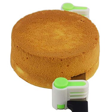 Yorwe 2PCS DIY Cake Slicer, Stratification Auxiliary, Bread Slice, Toast Cut, 5 Layers Leveler Slicer, Kitchen Fixator Tool ,2, Green