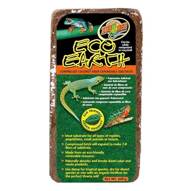Zoo Med Eco Earth Compressed Coconut Fiber Substrate Single Brick, 2 Pack