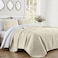 Chezmoi Collection Austin 3-piece Oversized Bedspread Coverlet Set ,Queen, Ivory