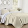 Chezmoi Collection Austin 3-piece Oversized Bedspread Coverlet Set ,Queen, Ivory