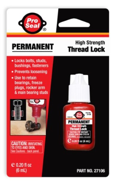 SealPro Pro-Seal Permanent Threadlocker, 6mL Bottle, Red ,27106